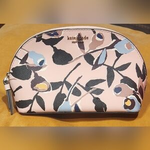 Kate Spade Floral Pink Dome Shaped Cosmetic Bag